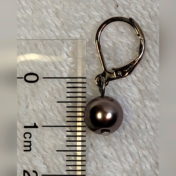 Gunmetal Gray 5mm Beaded Continous Rope Necklace and Earrings Set - Picture 3 of 3